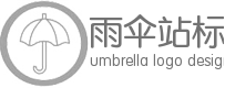 灰色圆环圈中雨伞logo免费设计 演示效果