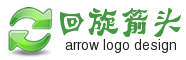 两只绿色首尾相接箭头logo设计 演示效果