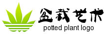 淡绿色植物花盆盆栽logo在线制作 演示效果