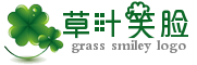 笑脸两只绿色草叶网站logo制作器 演示效果