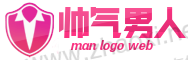 粉色西装白色领带男人网logo设计模板 演示效果