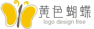 卡通黄色蝴蝶logo透明模板免费做 演示效果