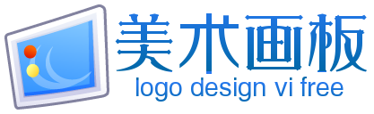青色不规则四边形画板logo设计模板 演示效果