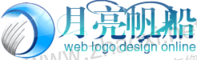 青色月亮帆船海峡网logo商标设计素材 演示效果